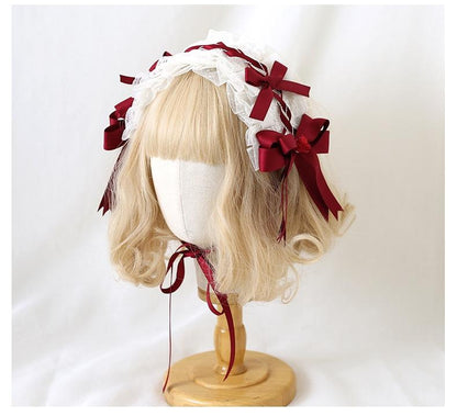 Xiaogui - Elegant Lolita Hairband Dark Red Headwear