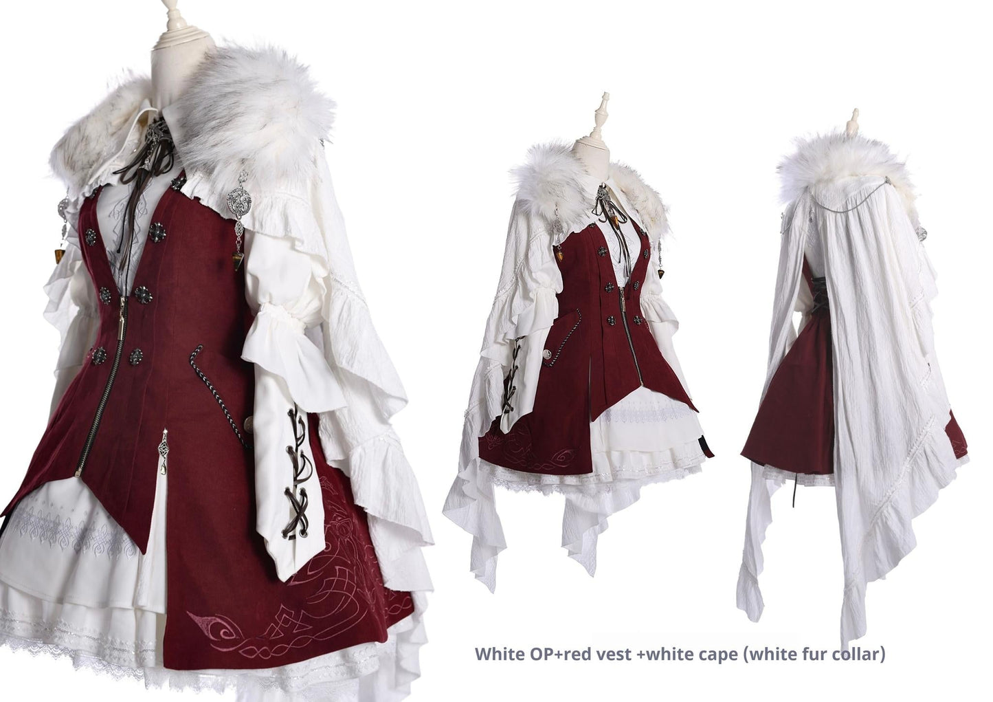 Wuyuzhe - Dragoon Knight 1.0 Version - Western Fantansy Style Suit Embroidery Dress Set Double-Sided Vest
