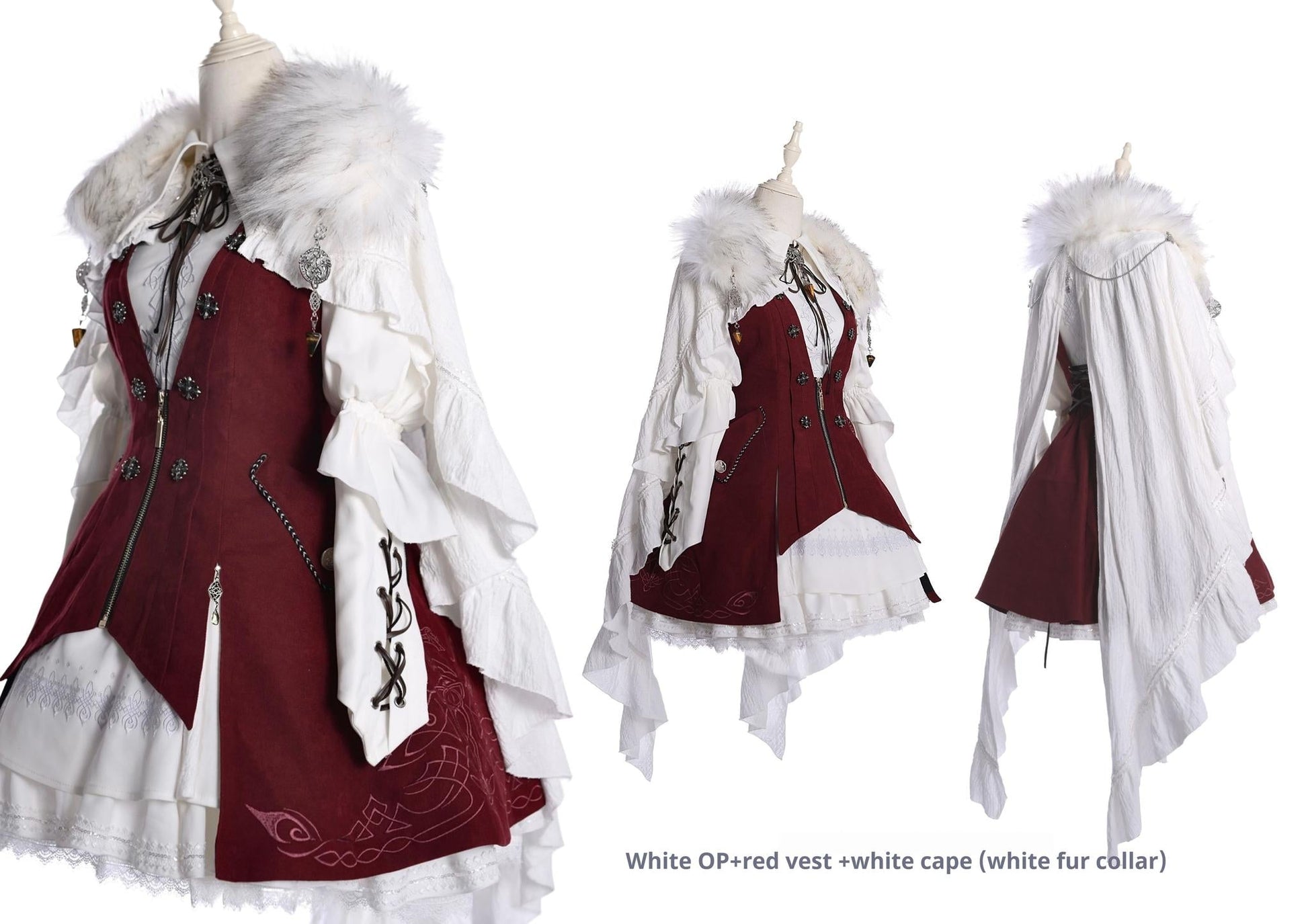 Wuyuzhe - Dragoon Knight 1.0 Version - Western Fantansy Style Suit Embroidery Dress Set Double-Sided Vest