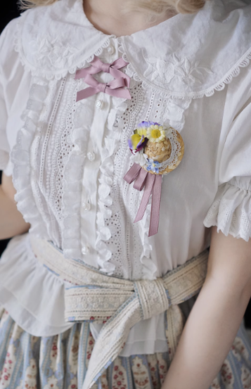 Miss Point - Little Anna - Elegant Lolita Cotton Puff Sleeve Blouse