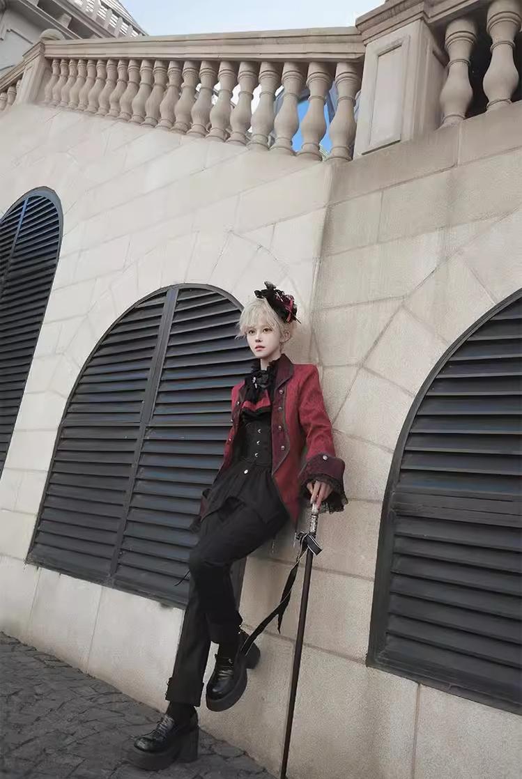 CastleToo - Coffin of Pilgrimage - Medieval European Ouji Lolita Shirt & Pants Suit