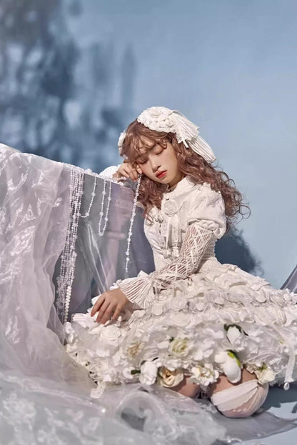 Sky Rabbit - Floral Lolita Petticoat with Detachable Trim