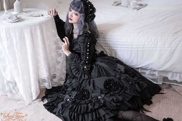 Sentaro - Snow Ear - Rococo Lolita OP Tea Party Dress
