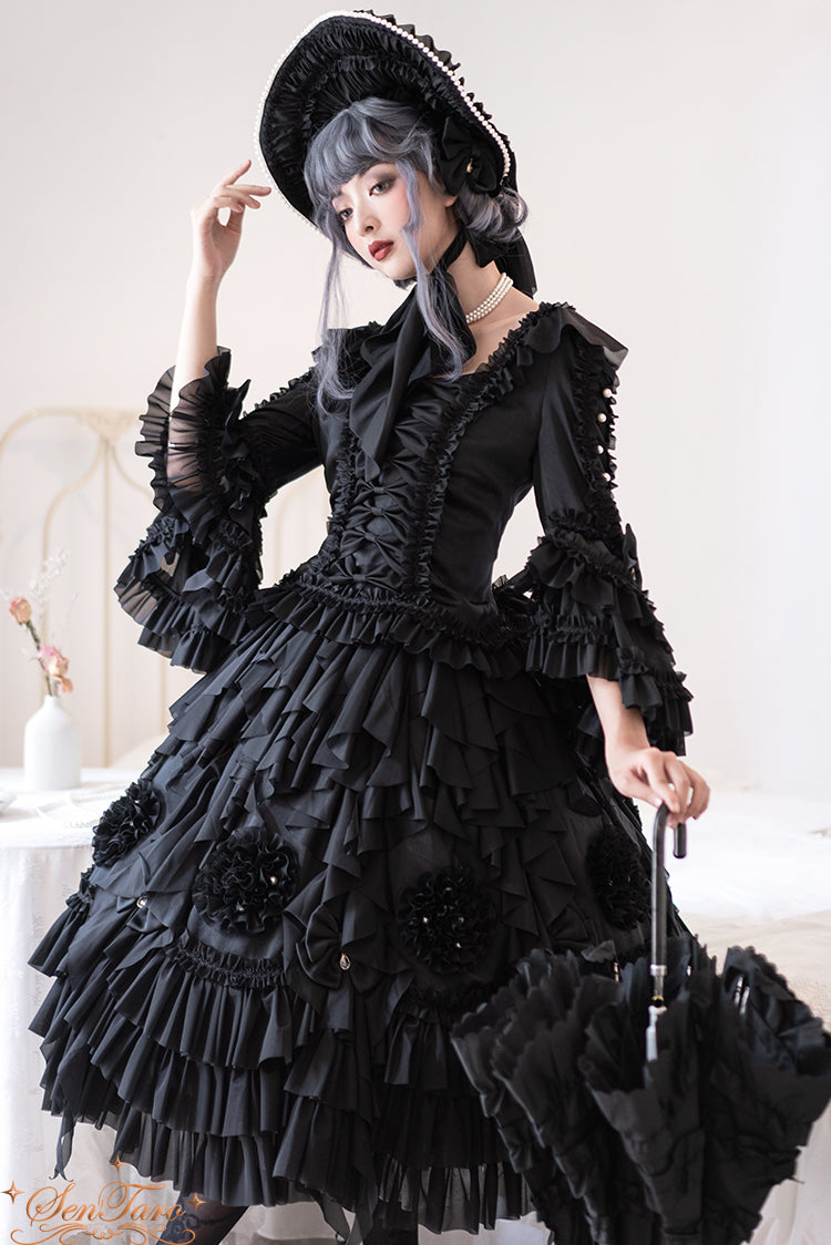 Sentaro - Snow Ear - Rococo Lolita OP Tea Party Dress