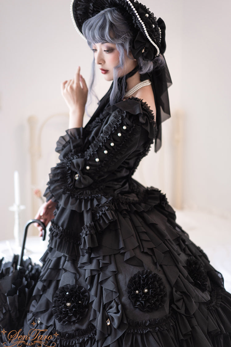 Sentaro - Snow Ear - Rococo Lolita OP Tea Party Dress