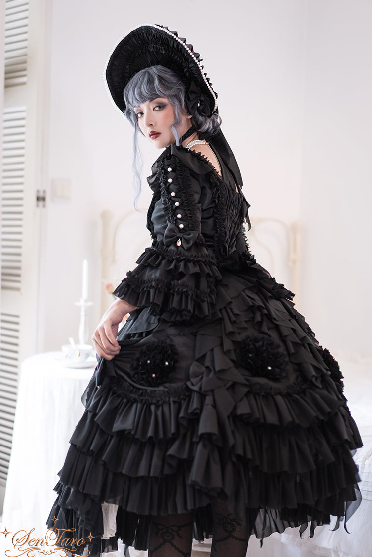 Sentaro - Snow Ear - Rococo Lolita OP Tea Party Dress