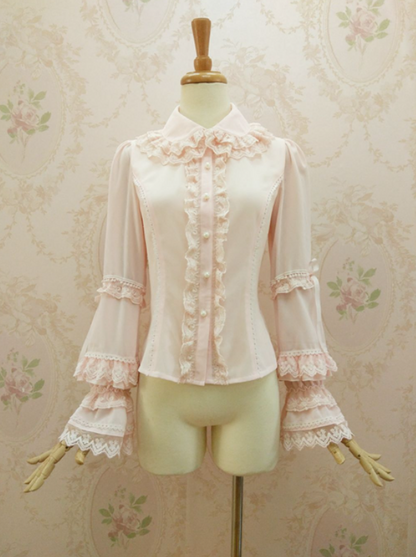 Yilia - Double-layer Flounce Chiffon Lolita Blouse
