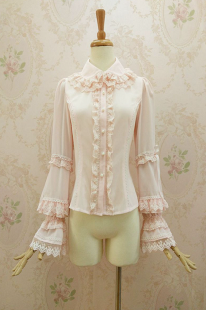 Yilia - Double-layer Flounce Chiffon Lolita Blouse