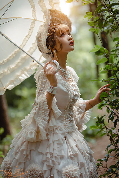 Sentaro - Snow Ear - Rococo Lolita OP Tea Party Dress