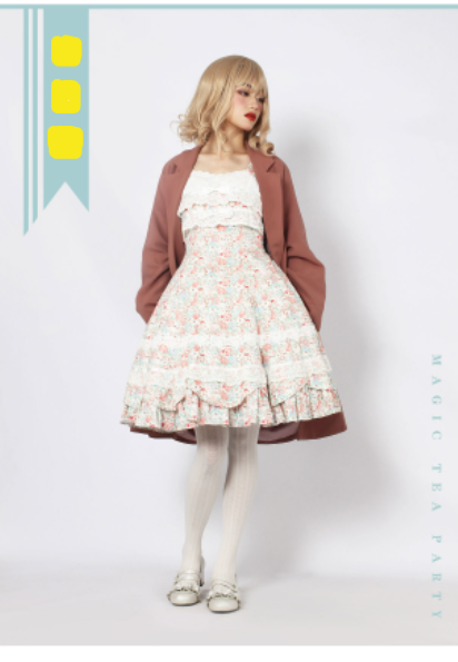 Magic Tea Party - Solid Color Lolita Casual Dress Floral Dress JSK