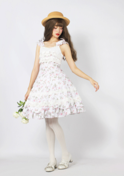 Magic Tea Party - Solid Color Lolita Casual Dress Floral Dress JSK