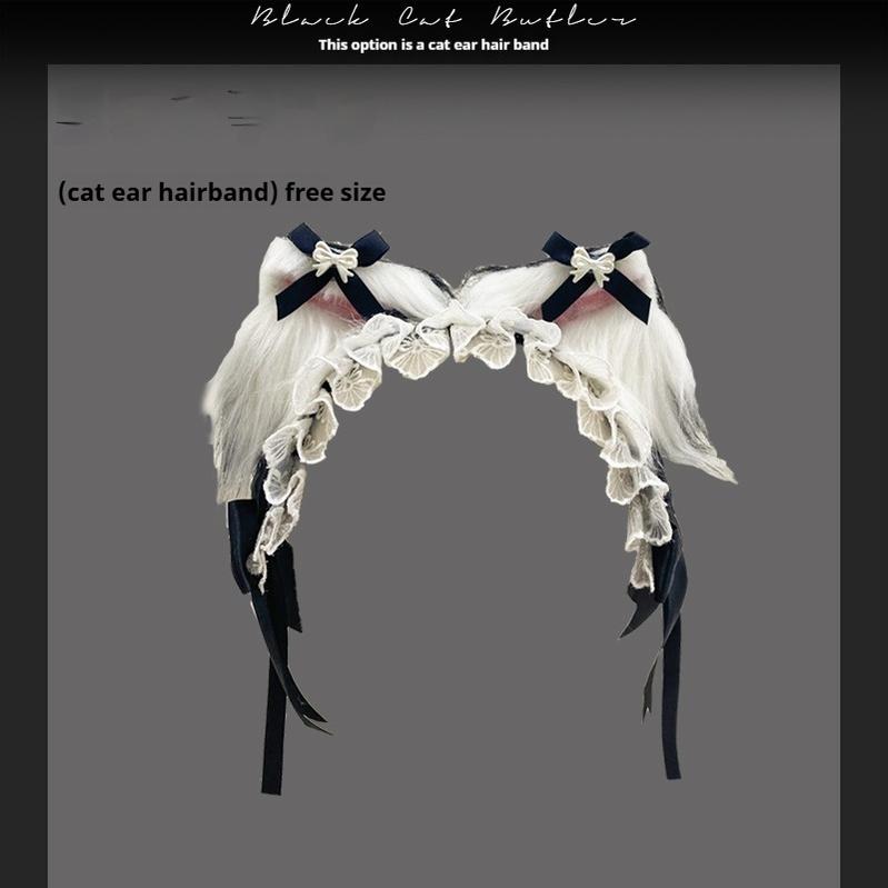 Hezi's Cat Haven - Black Cat Butler - Maid Lolita OP Dress Elegant Black and White Dress