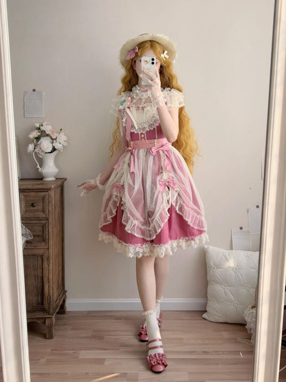 Uncle's Workshop - Fluttering Cherry Spring Strings - Cotton Sweet Lolita JSK Dress