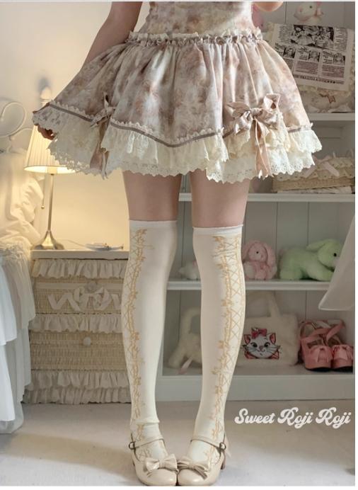 Roji Roji - Classic Lolita Socks Autumn Mid-calf Cotton Socks