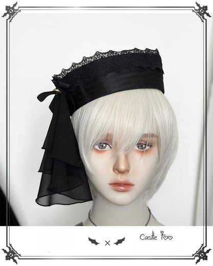 CastleToo - Black Moonlight - Ouji Lolita Chiffon Shirt Outfit