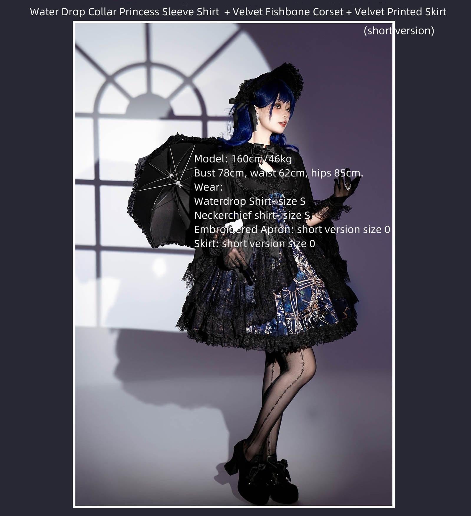 SUSIN - Night Traveler - Classic and Elegant Gothic Dress with Colorful Window Prints