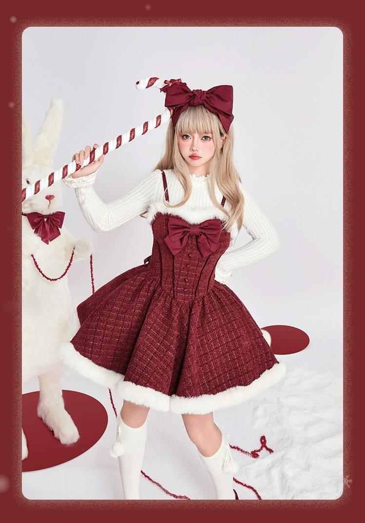 Tan Tuan - Winter Lolita Dress New Year Lolita JSK Plush Cape Set