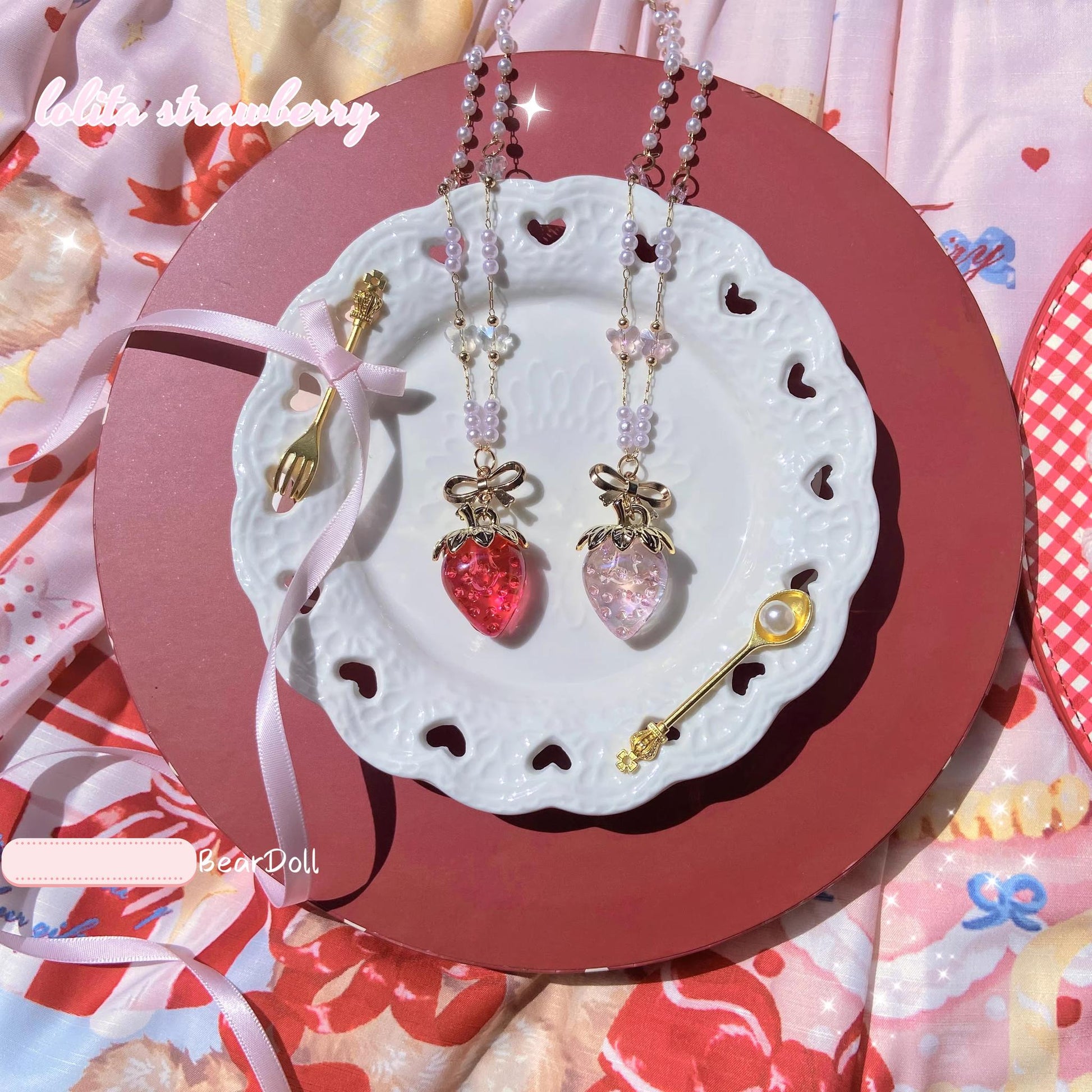 Bear Doll - Sweet Lolita Necklace Strawberry Charlotte Necklace
