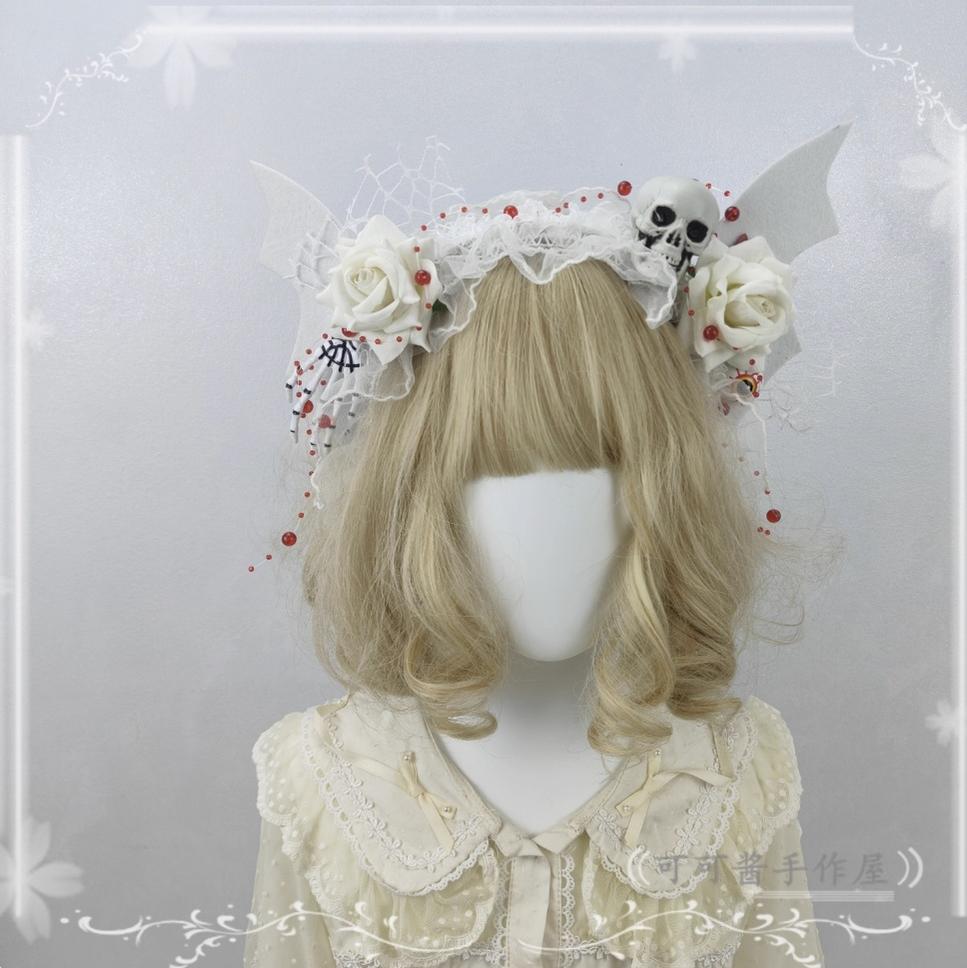 Cocoa Jam - Halloween Gothic Lolita Accessories, White Bride Style