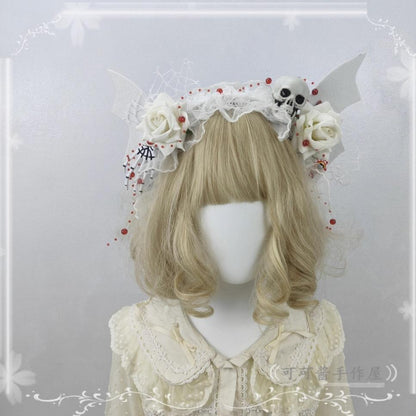 Cocoa Jam - Halloween Gothic Lolita Accessories, White Bride Style