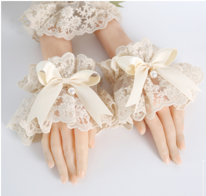 Xiaogui - Sweet Lolita Ivory Lace bow Hair Accessories