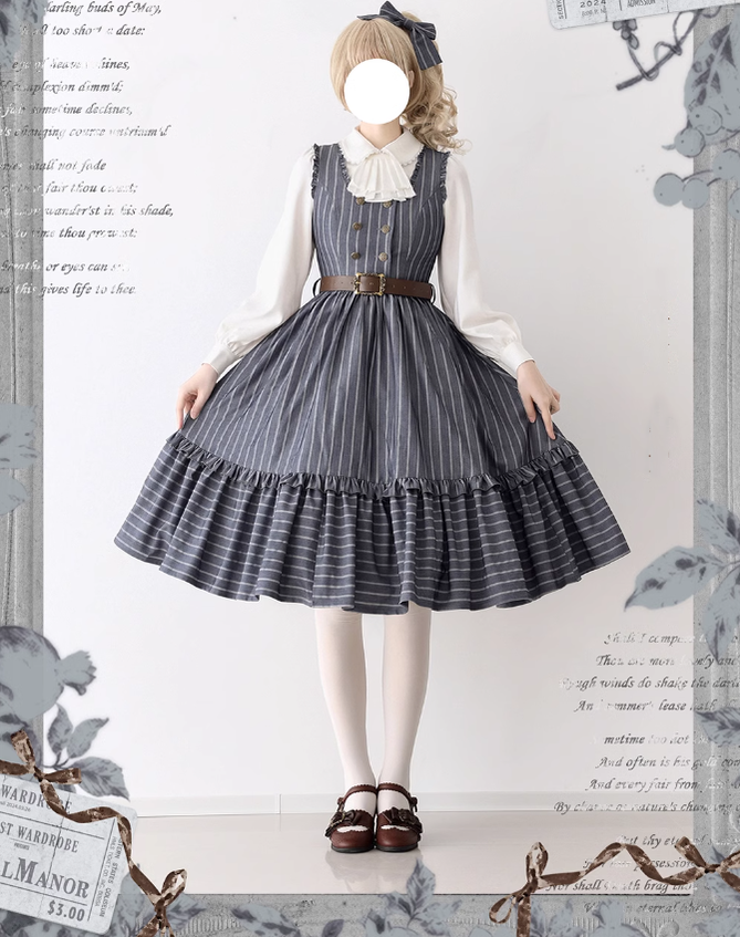 Forest Wardrobe - Little Manor - Classical Lolita JSK Dress & Long Sleeve Blouse