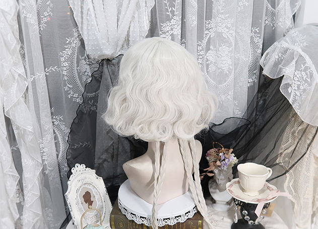 Pippi Palace - Lolita Curly Wig White Braid Wig