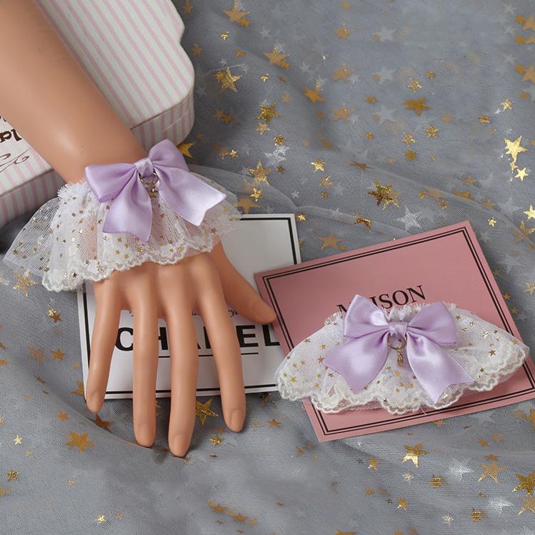 Manmeng - Light Purple Sweet Lolita KC Cuffs Hat