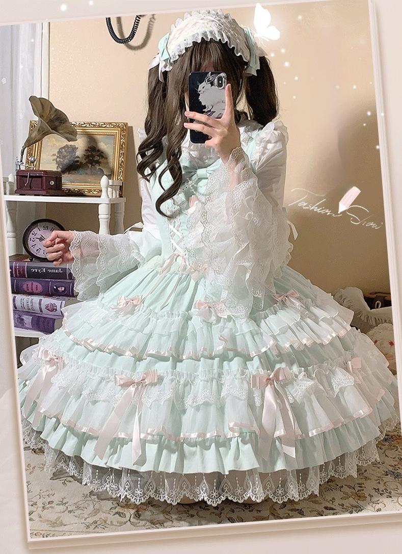 ZhiJinYuan - Love Notebook - Old School Lolita JSK Vintage Doll Tiered Dress