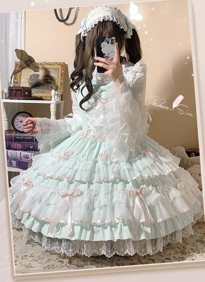 ZhiJinYuan - Love Notebook - Old School Lolita JSK Vintage Doll Tiered Dress