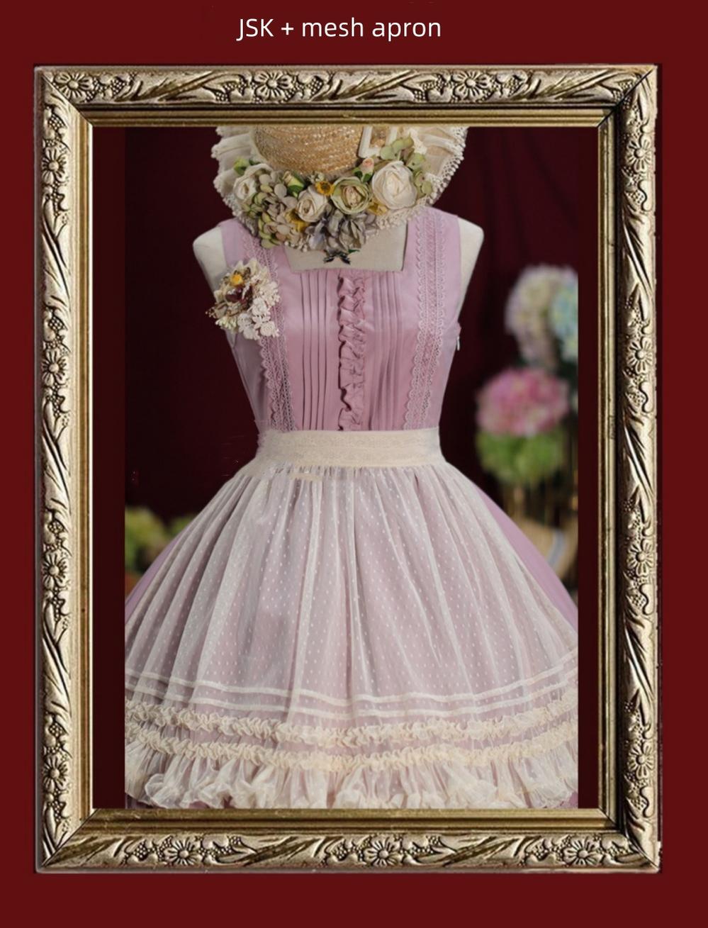 Tiny Garden - Nocturne Reminiscence - Elegant Lolita JSK Dress Multi-Wear Apron Dress Set