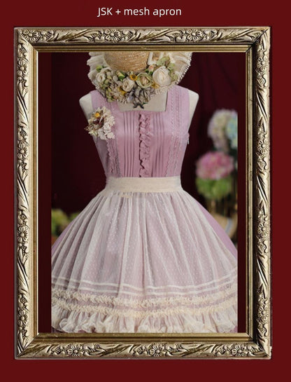 Tiny Garden - Nocturne Reminiscence - Elegant Lolita JSK Dress Multi-Wear Apron Dress Set