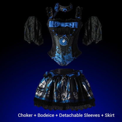 Caged Bird Hotel - Eclipsed Moon Gallery - Plus Size Halloween Gothic Lolita Skirt & Bodice Set