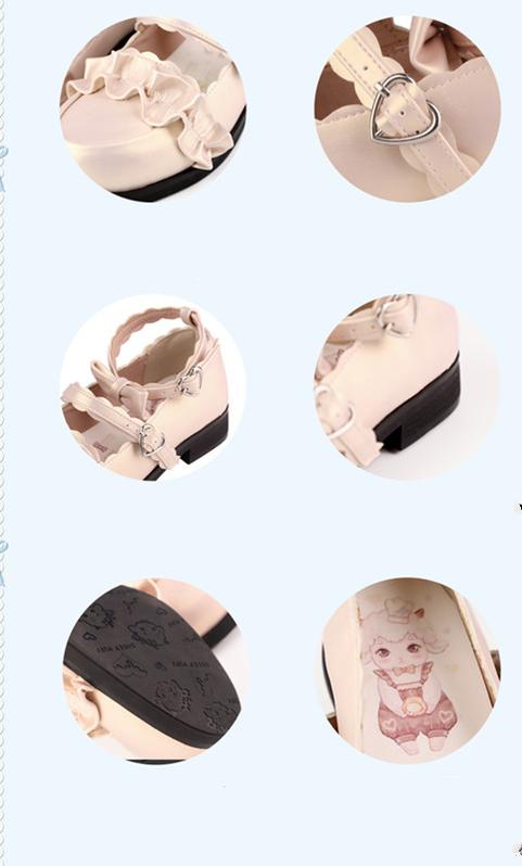 Sheep Puff - Mei Lulu - Lolita Japanese Lace Single Shoes