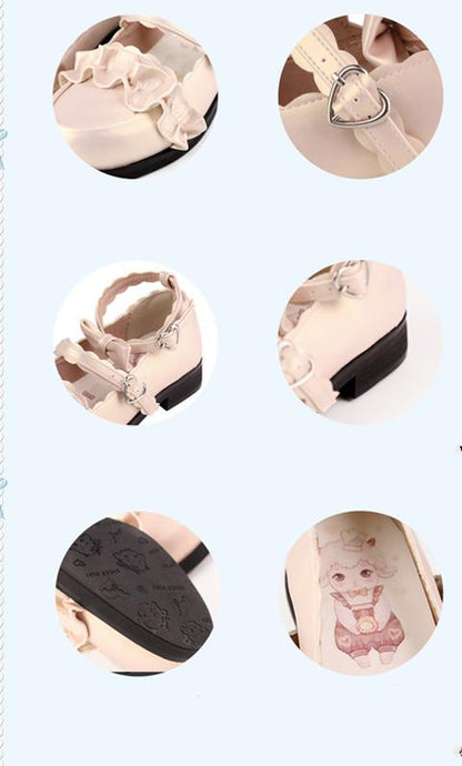 Sheep Puff - Mei Lulu - Lolita Japanese Lace Single Shoes