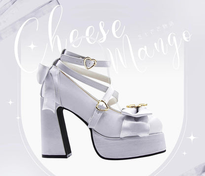Cheesecake - Mousse Heart - Sweet Lolita High Heel Shoes Mary Jane Love Heel Shoes
