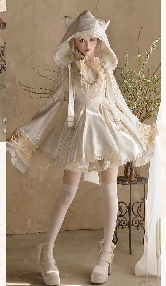 LizBird - Reincarnation of Time - Elegant Lolita OP Set with Waist-Cinching and A-Line Styles