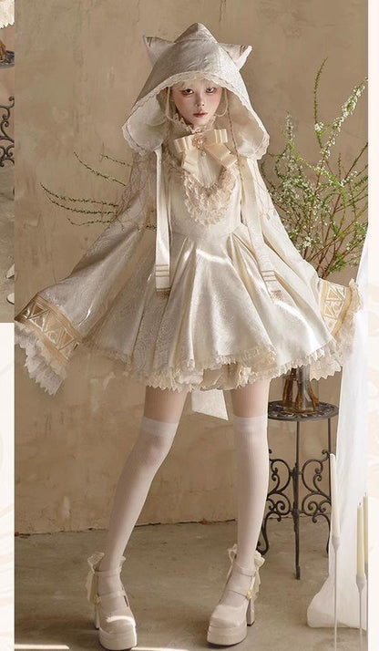 LizBird - Reincarnation of Time - Elegant Lolita OP Set with Waist-Cinching and A-Line Styles