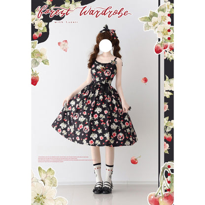 Forest Wardrobe - Summer Berry Picture Book - Floral Printed Classic Lolita JSK Dress