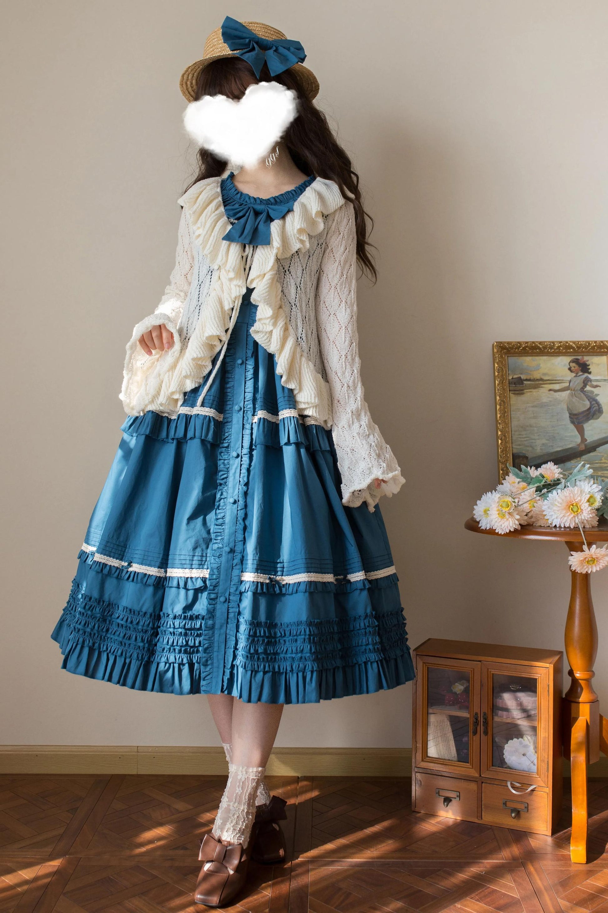 MIST - Sunset Bouquet - Elegant Lolita Cardigan, Flounce Hem