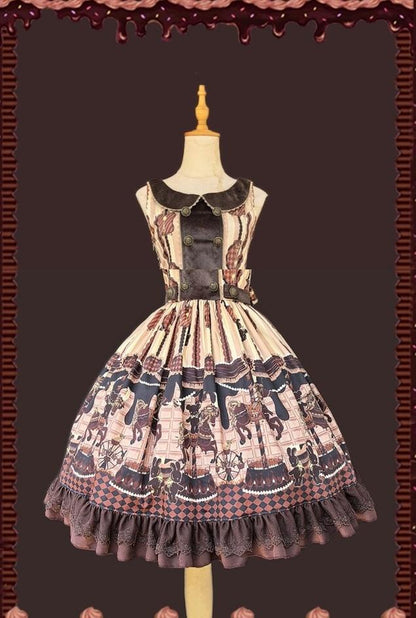 Infanta - Chocolate Carousel - Peter Pan Collar Old School Lolita Jumper Dress