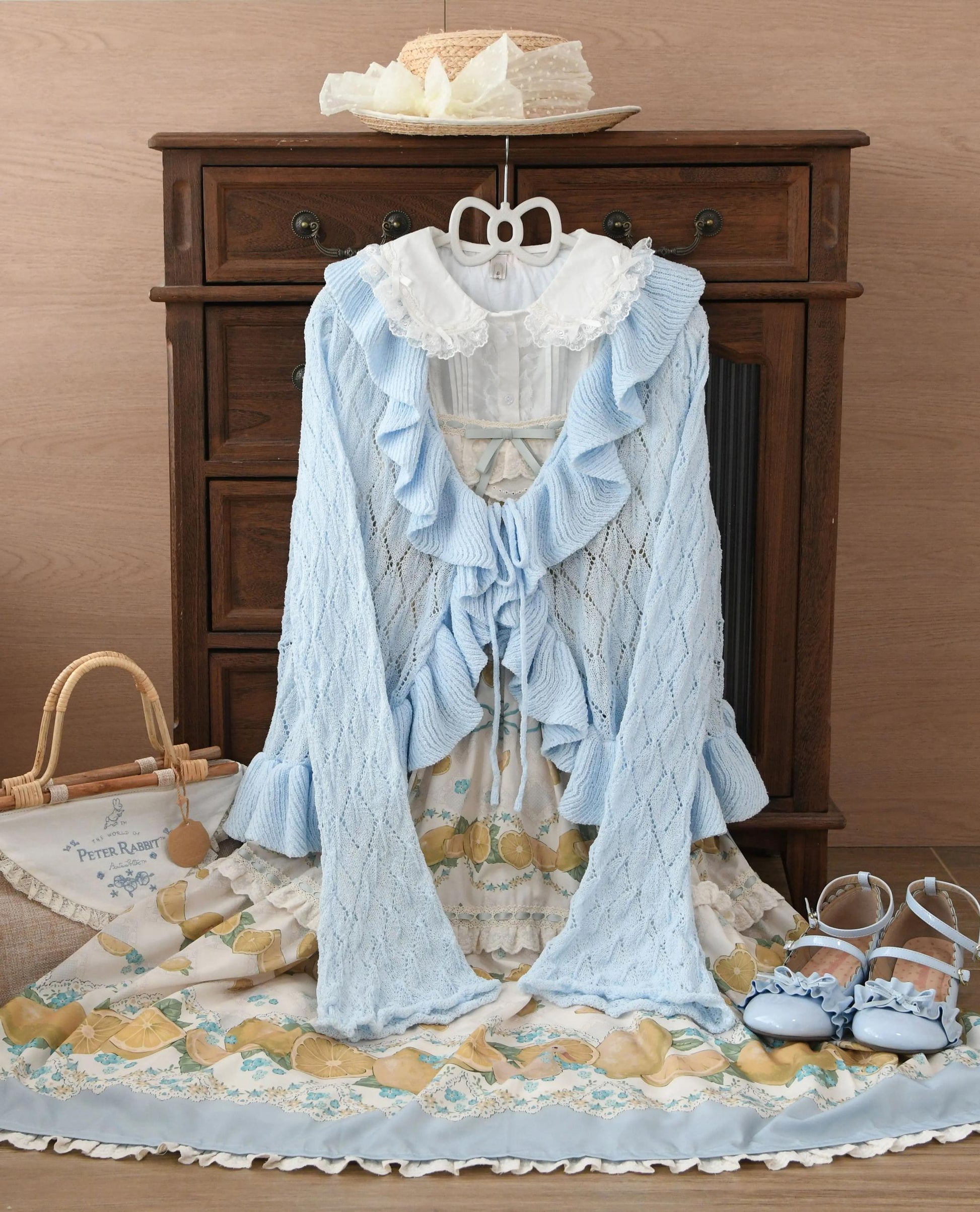 MIST - Sunset Bouquet - Elegant Lolita Cardigan, Flounce Hem