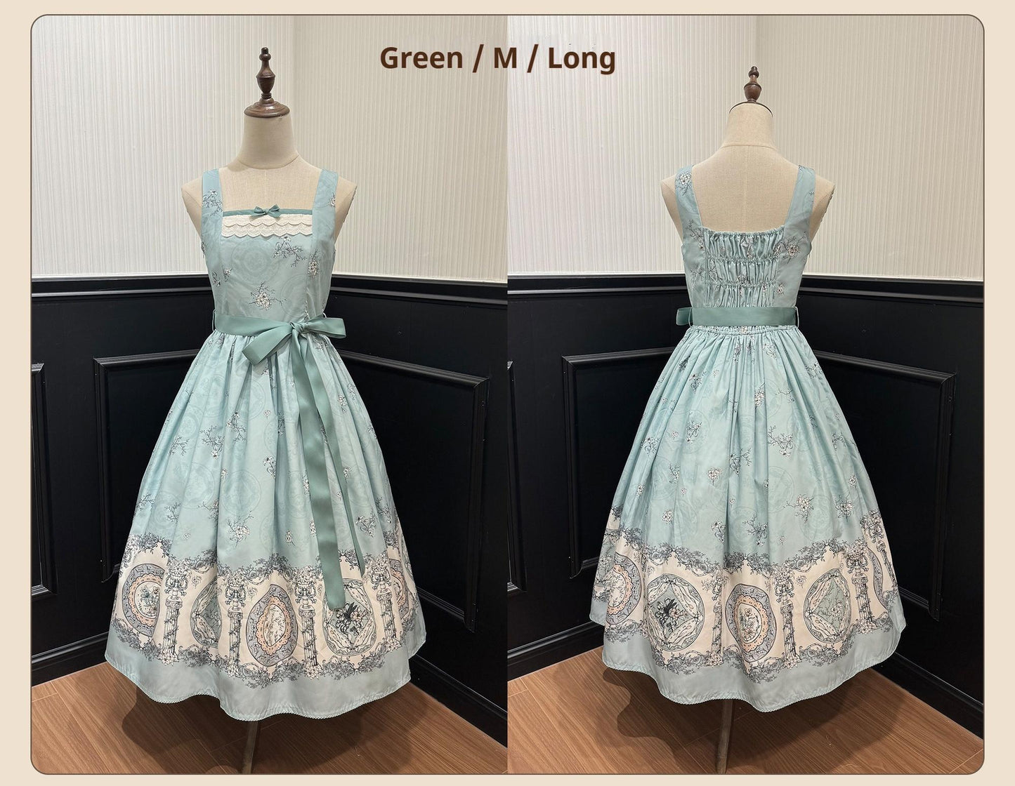 DreamWhale - Small Porcelain Plate - Classic Lolita JSK Printed Dress