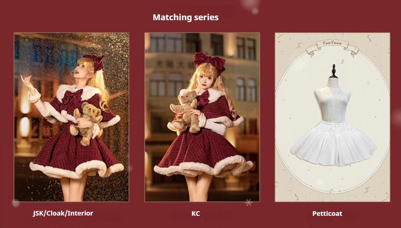Tan Tuan - Winter Lolita Dress New Year Lolita JSK Plush Cape Set