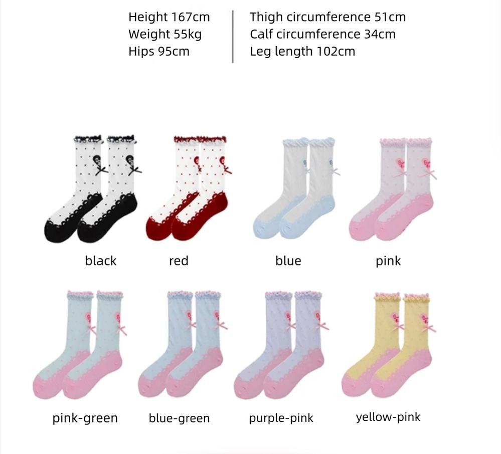 Roji Roji - Sweet Lolita Socks Cute Lolita Short Socks With Polka Dot