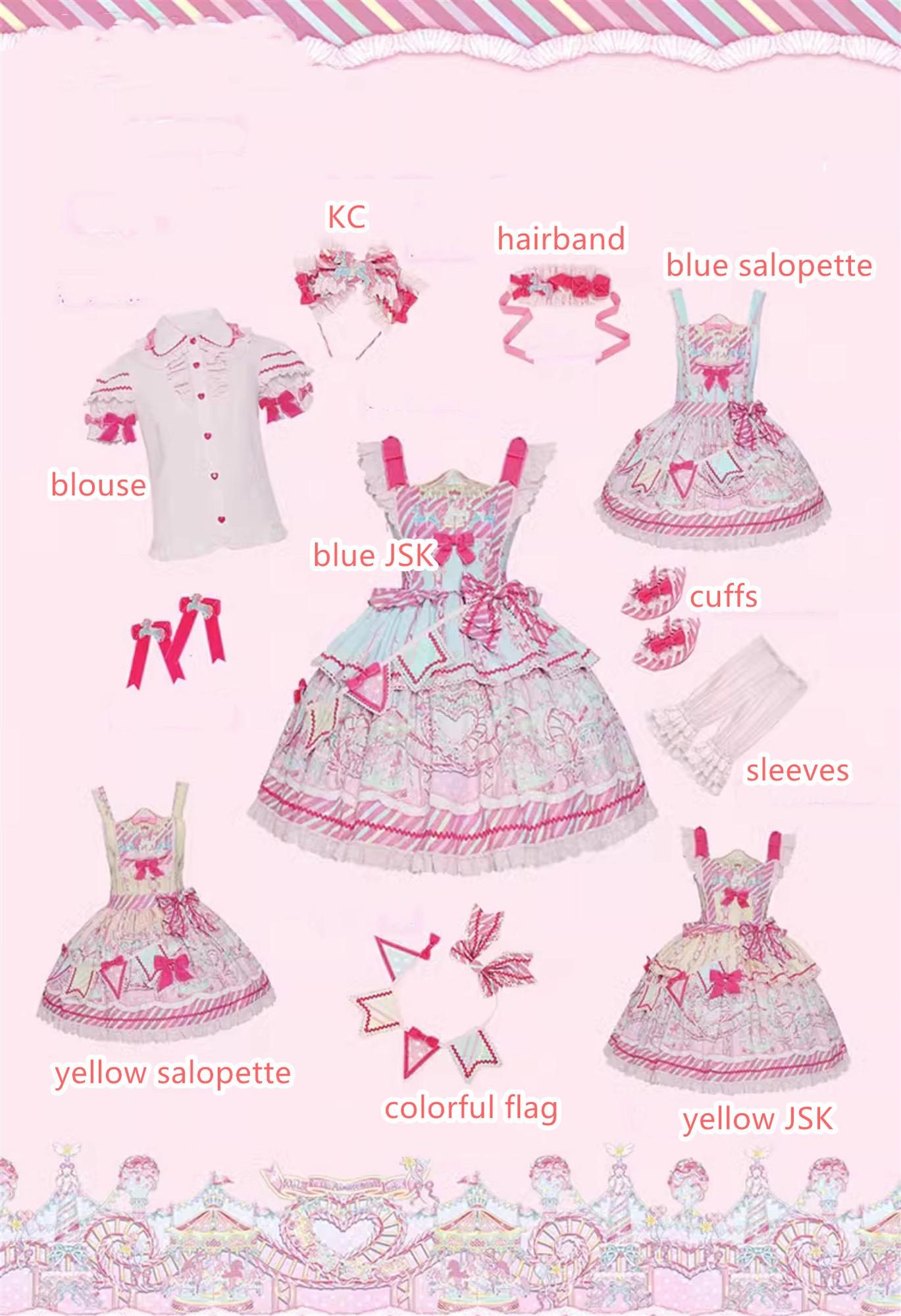 Letters from Unknown Star - Candy Park - Sweet Lolita Print Jumper Dress