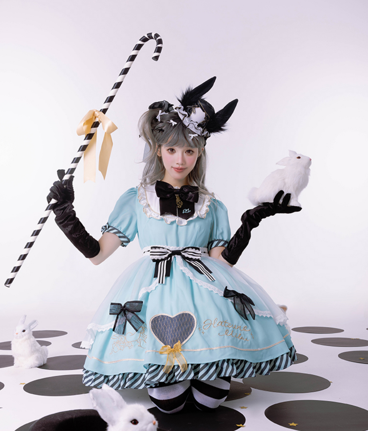 Confession Balloon - Alice in Wonderland - IP Collab Sweet Lolita OP Dress and KC