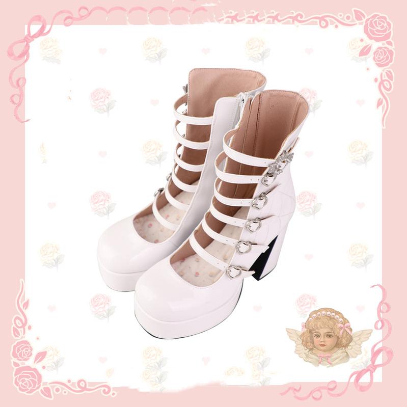 Pure Tea For Dream - Cross Buckle Punk Lolita Shoes