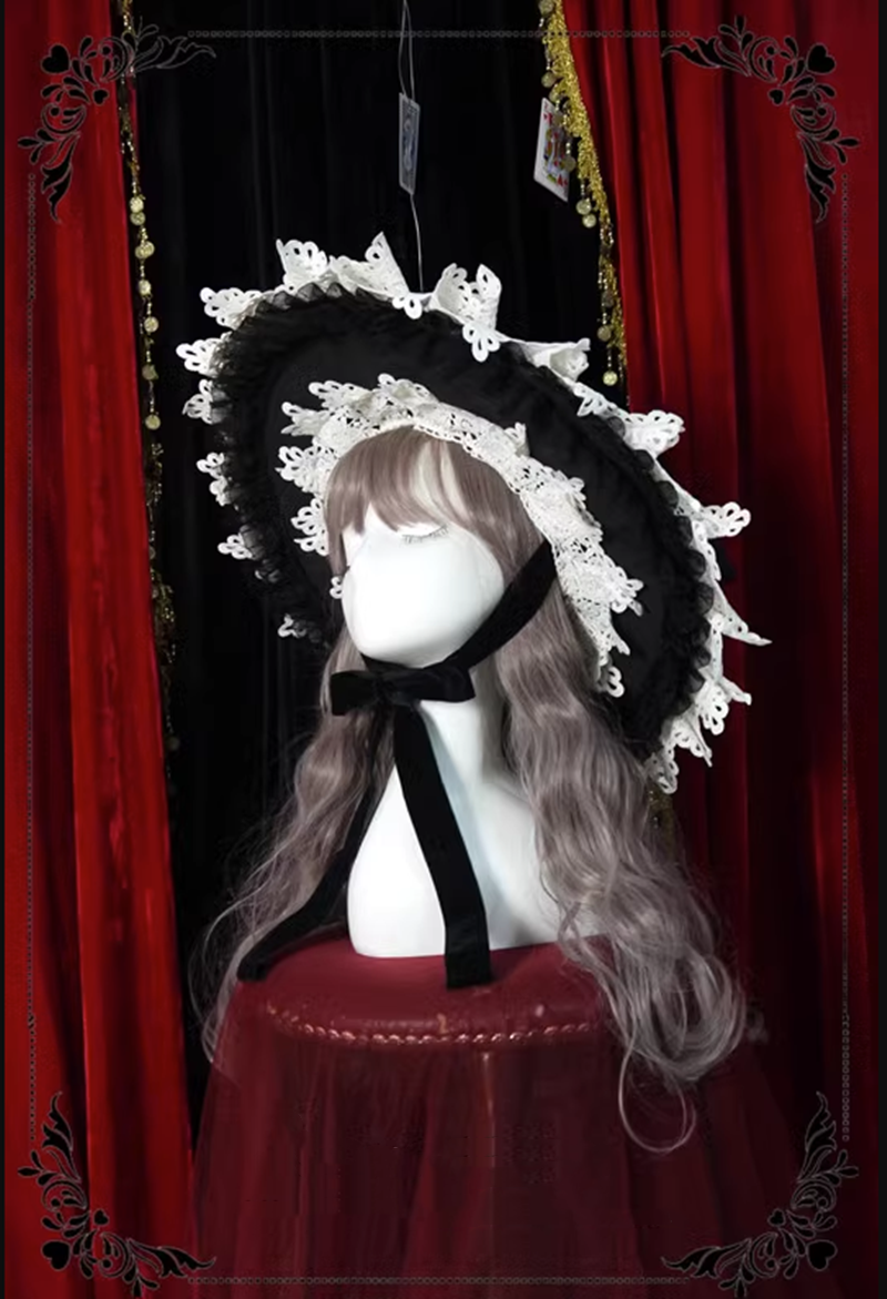 Rose Thorn - Marisa Impression Black and White Halloween Witch Hat