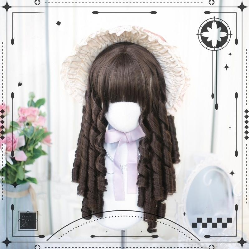 Dalao Home - Classic Brown Lolita Wig with Roman Roll